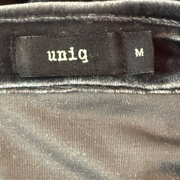 Uniq Blue/Green Velvet Boho Gypsy Night Out Button Down Shirt Size Medium - Picture 3 of 7